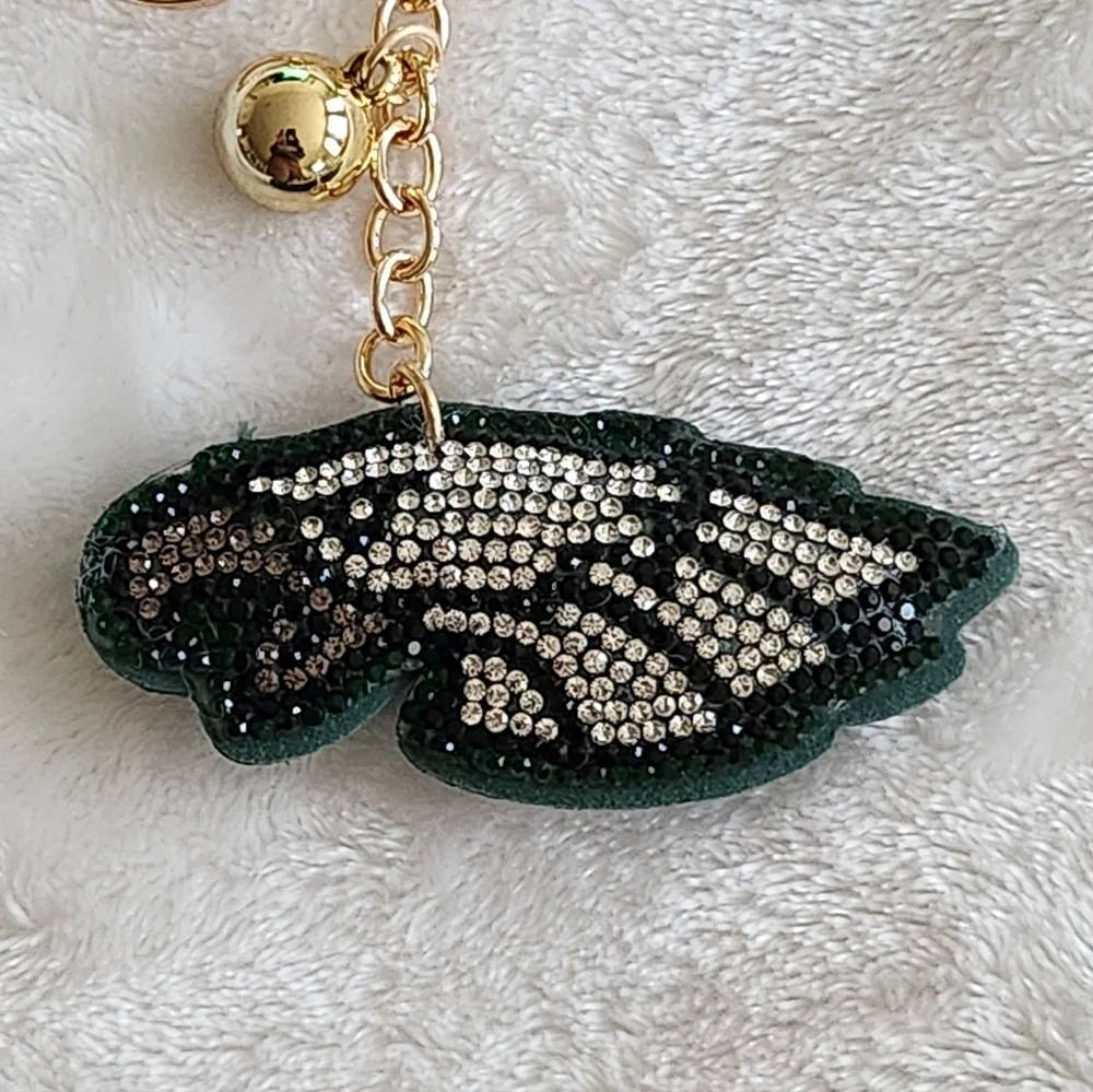 Philadelphia Eagles Elegant Green and Gold Keychain Accessory Bag Charm